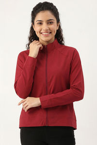 Zelocity Quick Dry Relaxed Fit Gym & Training Jacket - Deep Claret — thumbnail 1